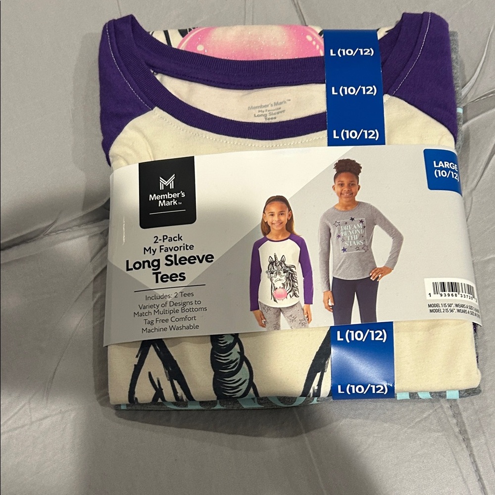 Purple and Cream Kids Long Sleeve Tees - 2 Pack
